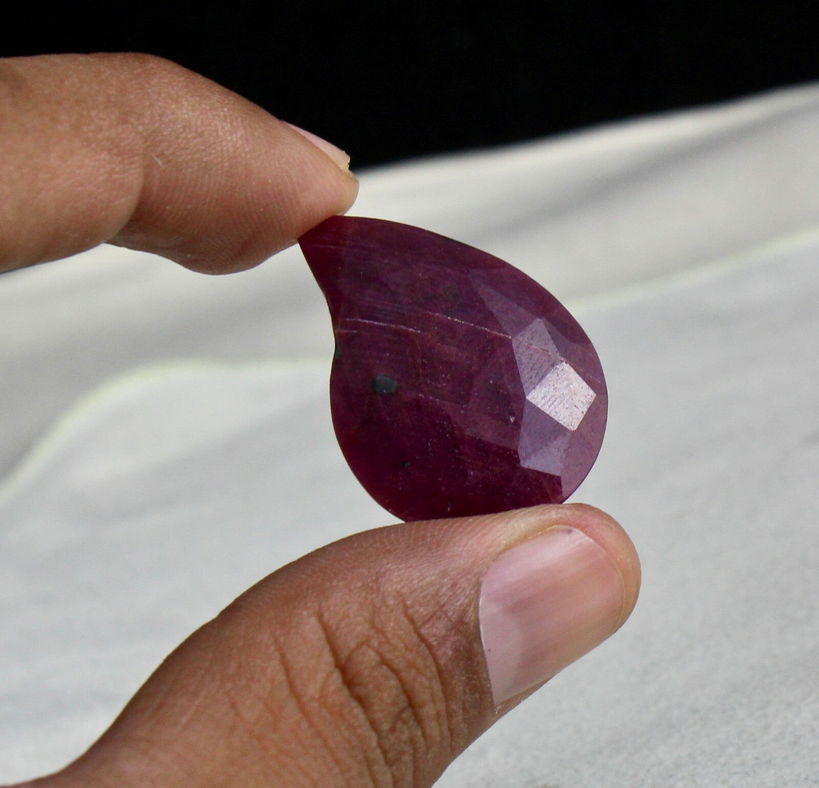 Unheated Natural Ruby 27ct Fancy Faceted Cabochon Gemstone Pendant