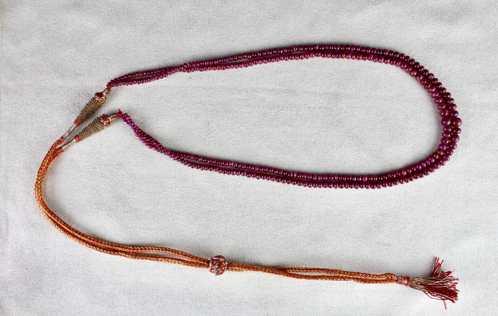 Natural Untreated Ruby Beads 129ct Round Red Gemstone Fashion Necklace For Women