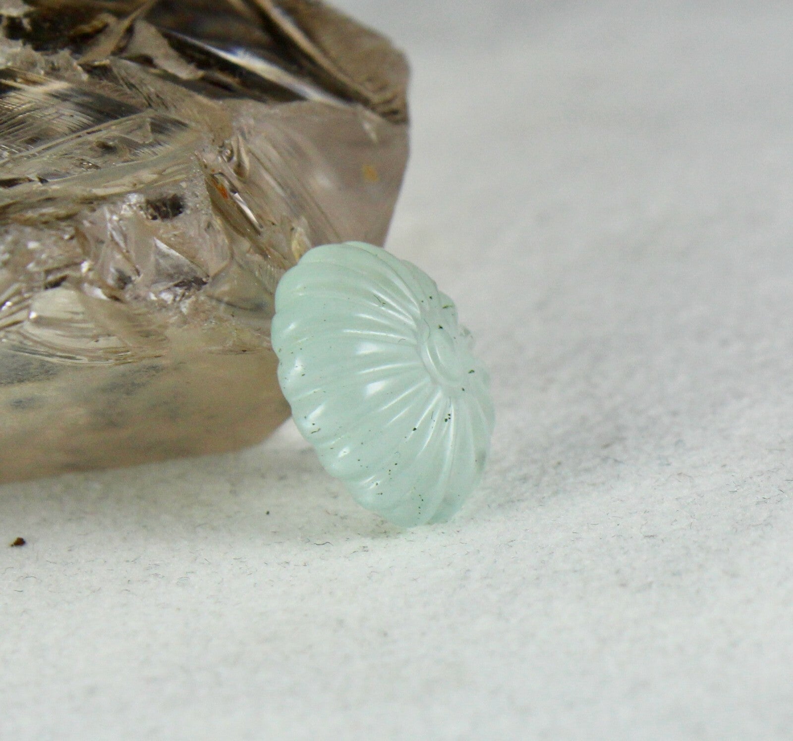 Natural Blue Aquamarine 10.72ct Carved Gemstone For Pendant Ring
