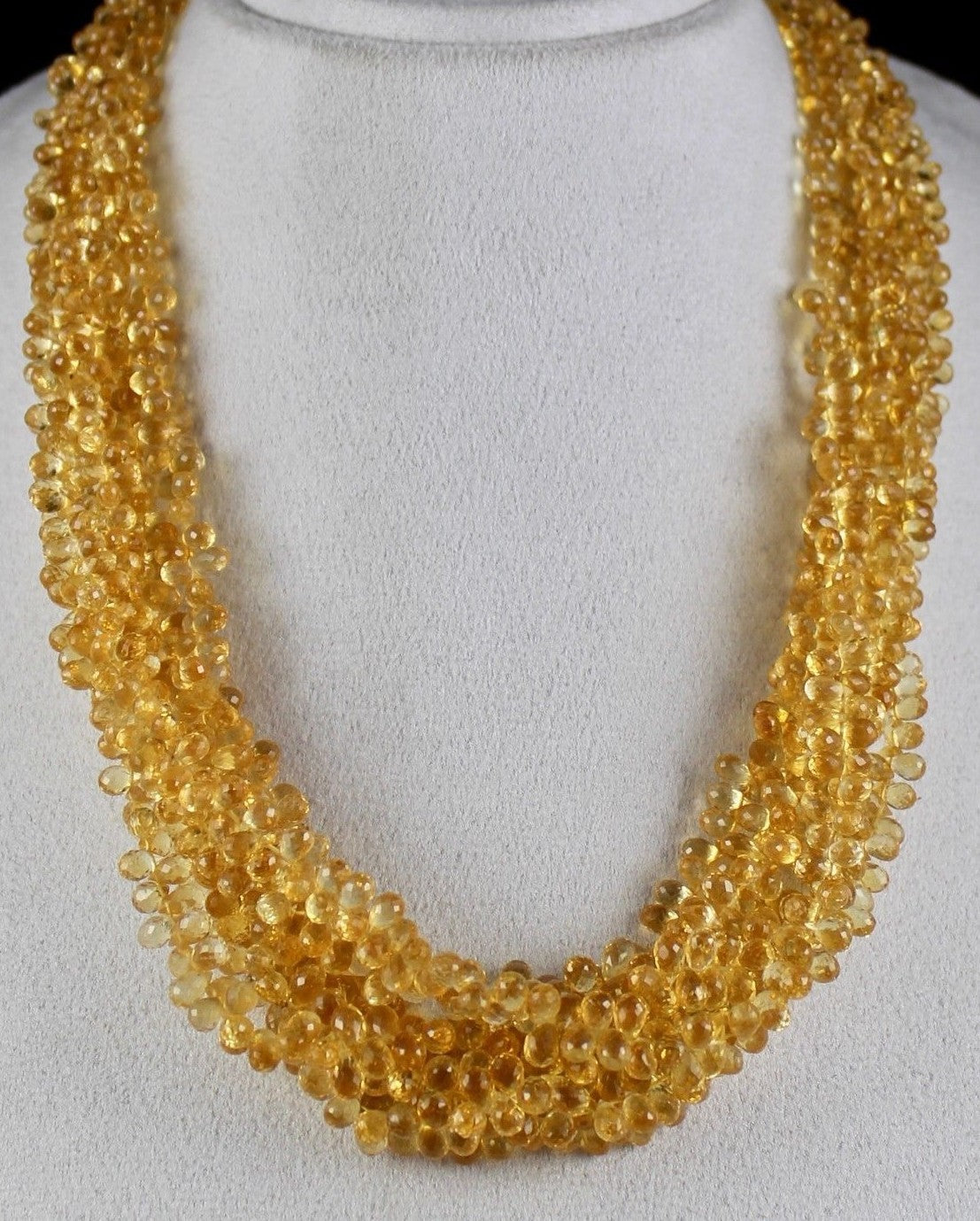 Certified Natural Citrine 1011 Ct Teardrop Sterling Silver Necklace For Women