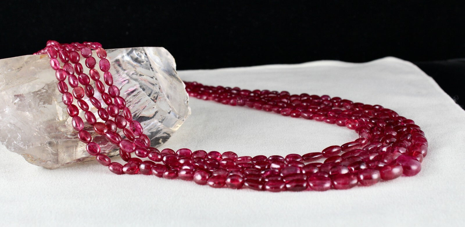 Certified Natural Spinel Cabochon 617 Ct Red Gemstone Beaded Necklace 5 L