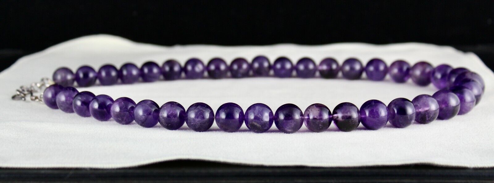 Natural Amethyst Beaded Necklace 1 Line 846 Carats Big Round Gemstone Strings