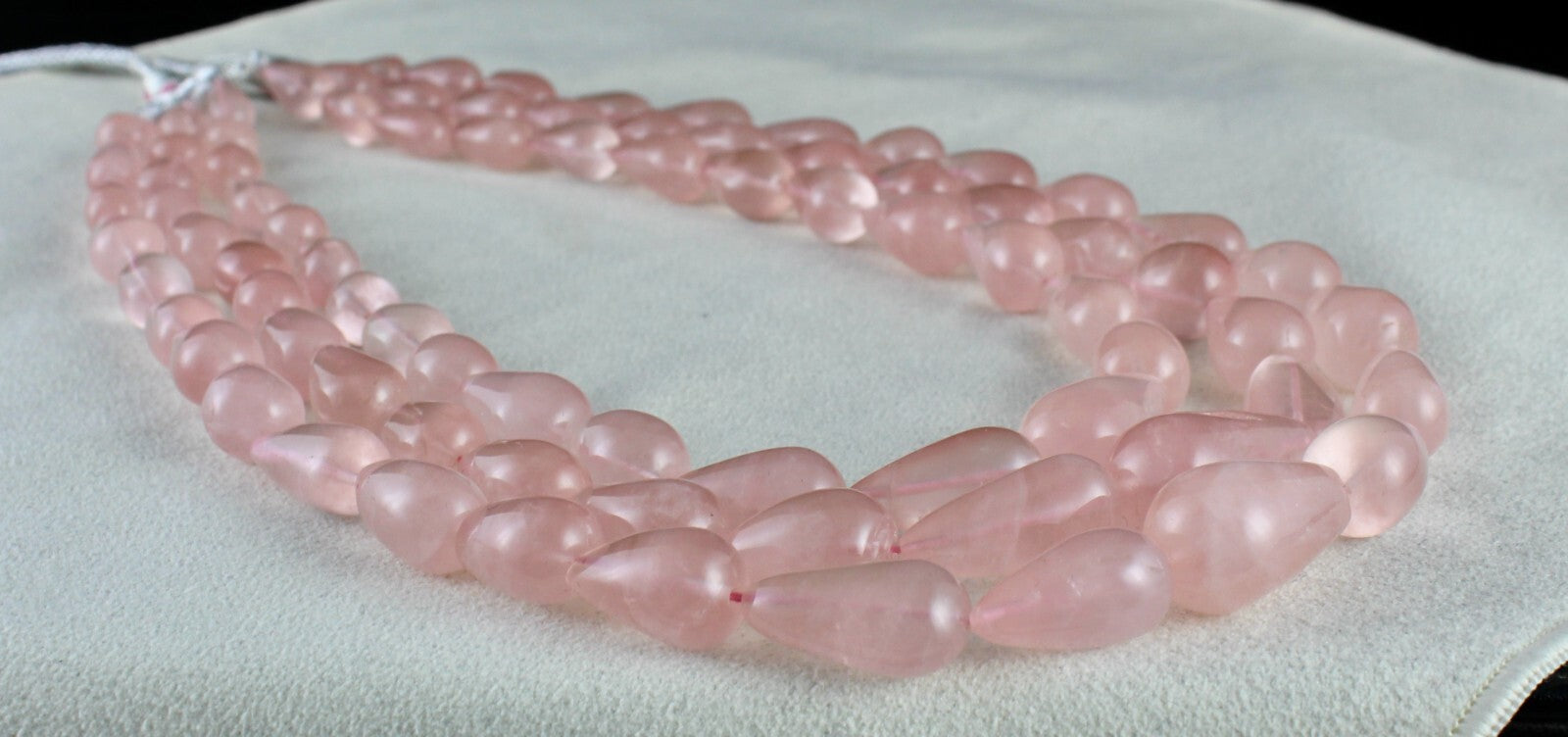 Natural 920 Cts Rose Quartz Beads Drops Cabochon Gemstone Necklace For Women