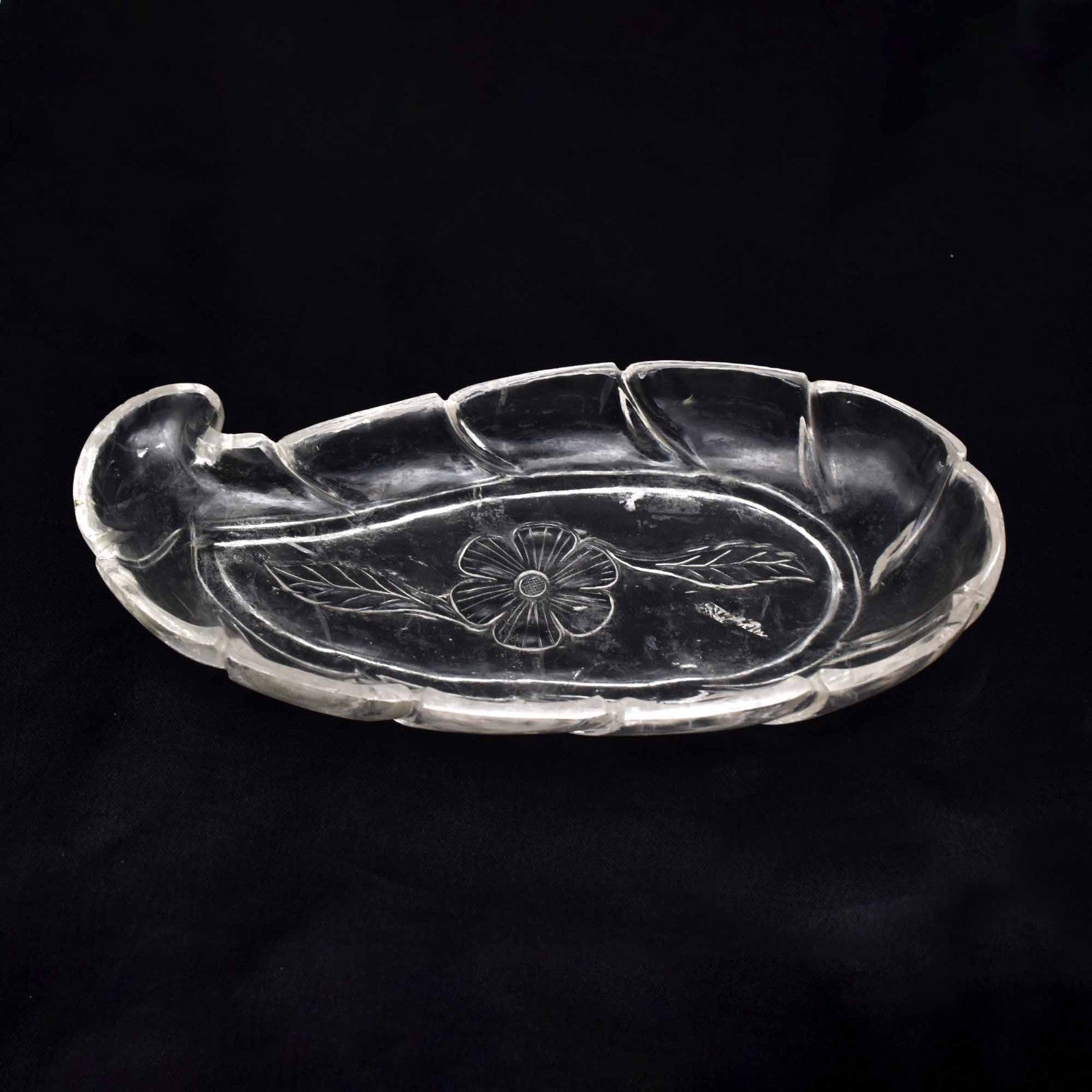 Certified Antique 1232 Ct Natural Rock Crystal Quartz Engraved Gem Bowl Decor