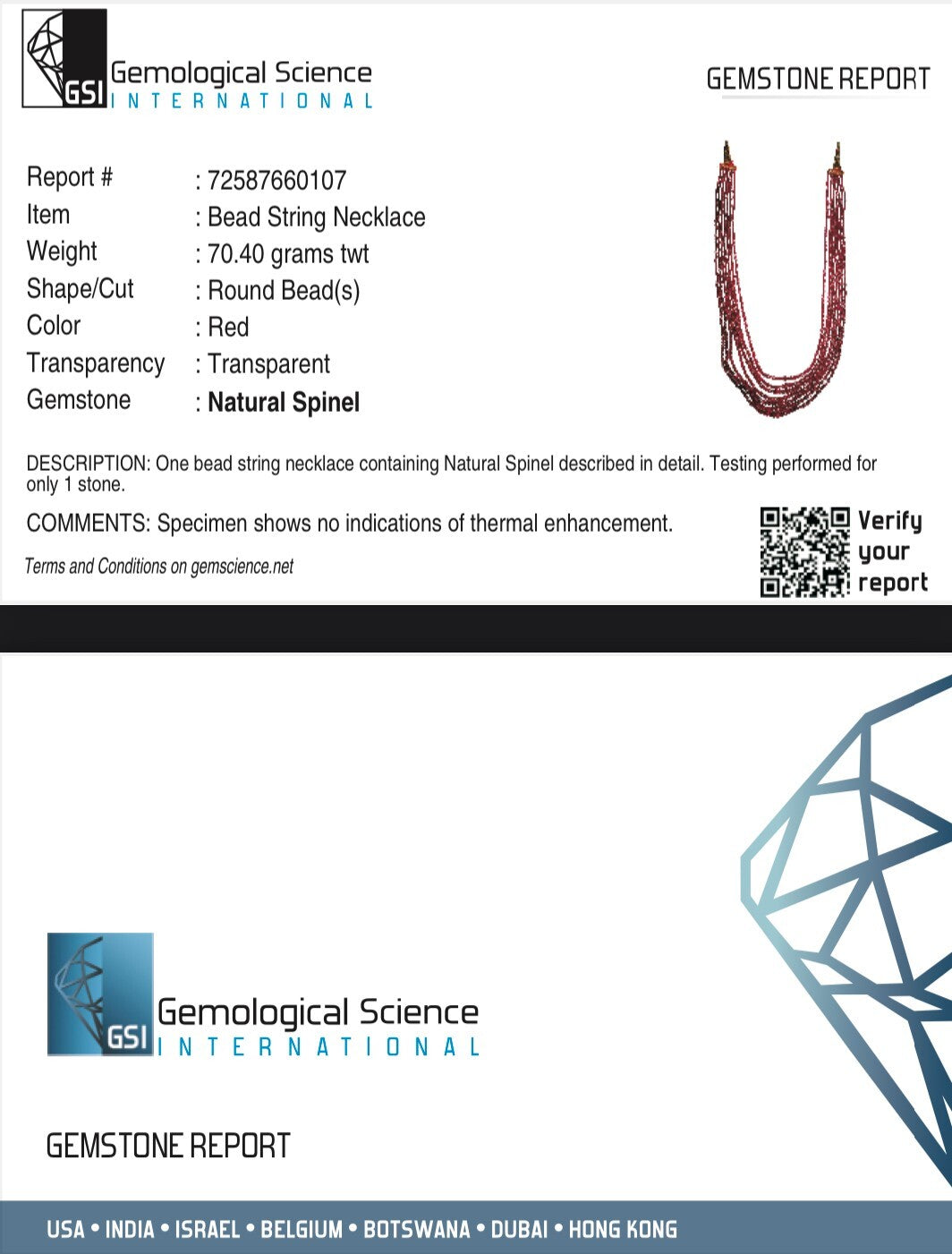 Certified Natural Spinel 330 Ct Red Gemstone Round Beads Necklace For Women