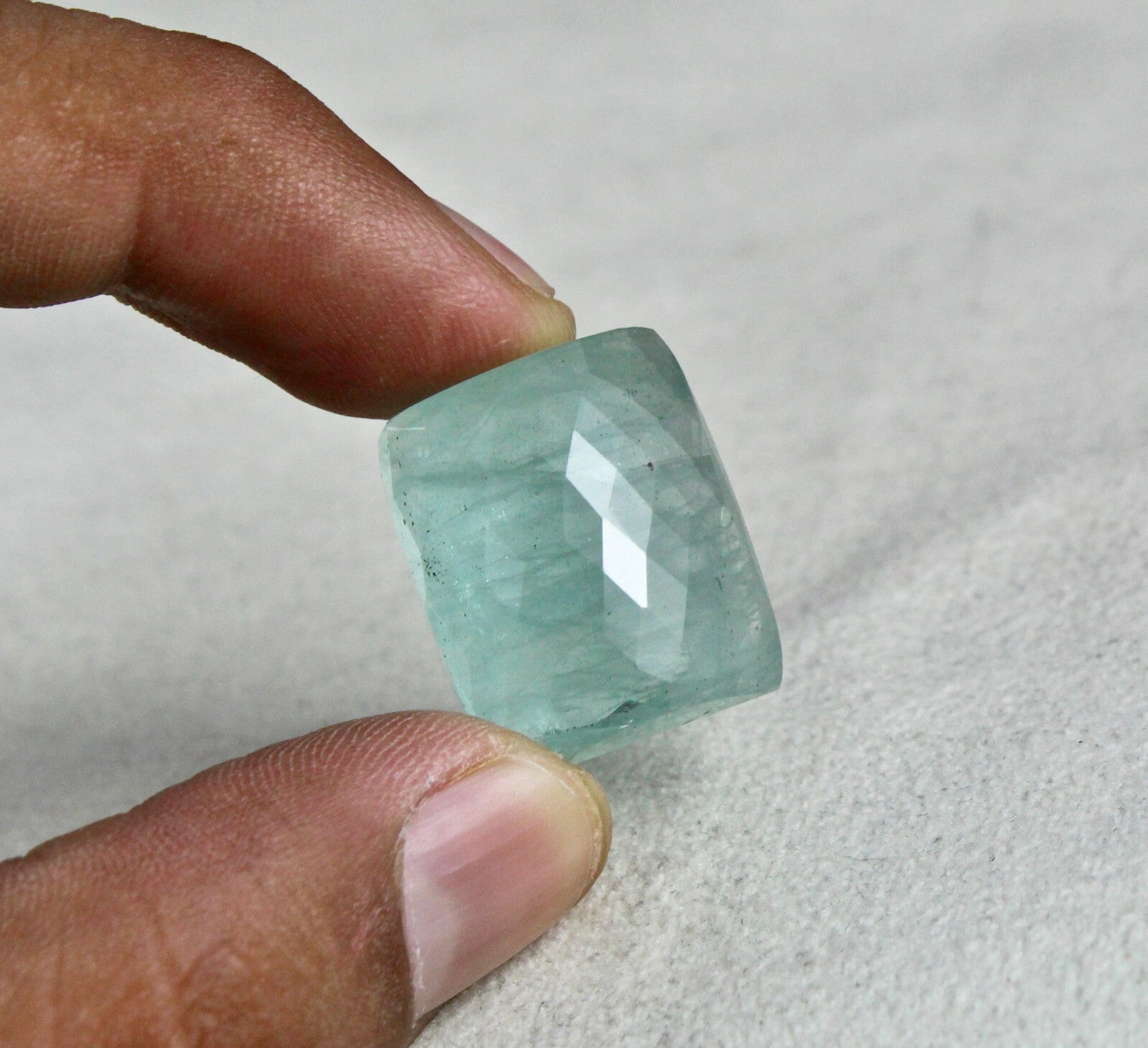 Certified Natural Aquamarine 44.30 Ct Cabochon Gemstone Pendant Brooch