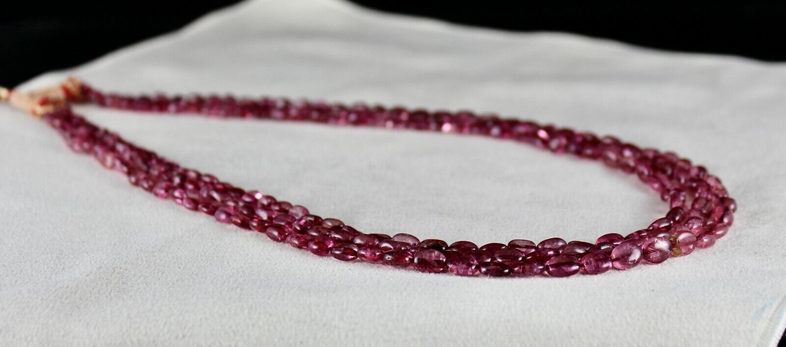 NATURAL TOURMALINE BEADS CABOCHON 3 L 244 CARATS GEMSTONE BEADED OLD NECKLACE