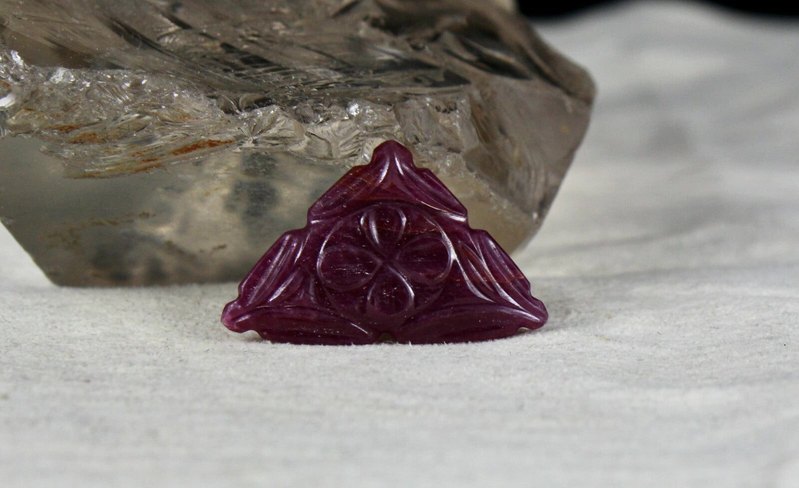 Certified Natural Untreated Ruby 43.70 Cts Carved Gemstone Pendant Set