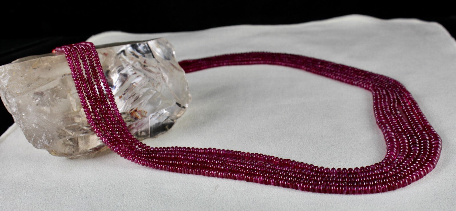 Certified Natural Glass Filled Ruby Beads Necklace 466 Ct Gemstone, For Women