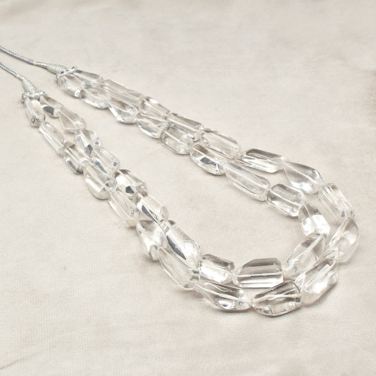 Natural Rock Crystal Quartz 1171 Ct Cabochon Beads Fashion Necklace