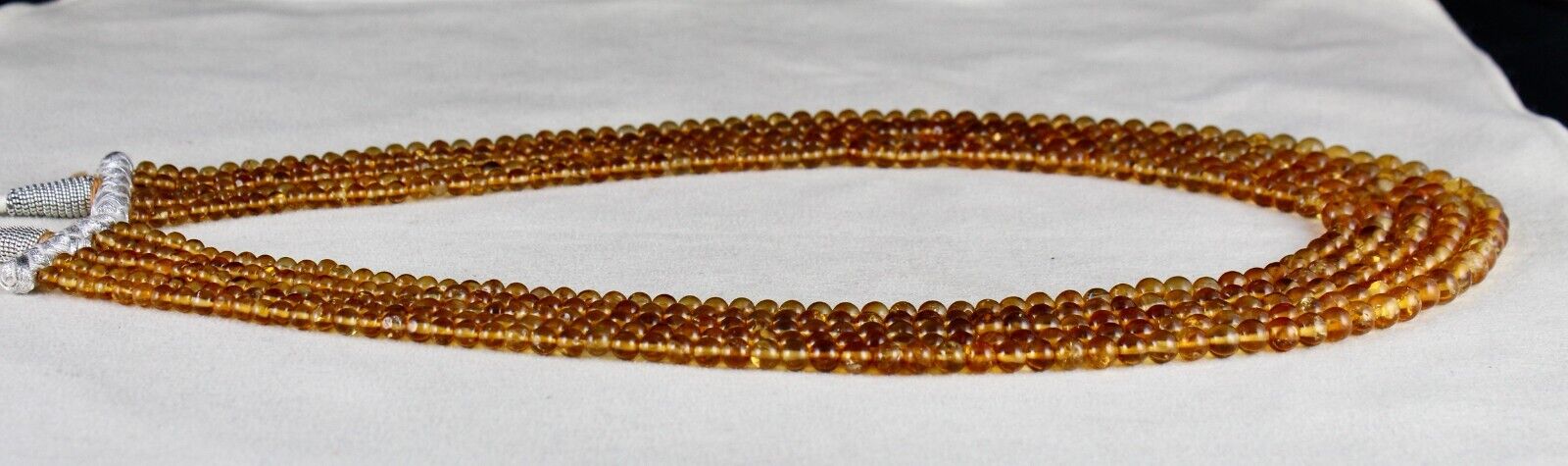 Natural Citrine Beads Round 5 L 365 Ct Yellow Gemstone Fashion Party Necklace