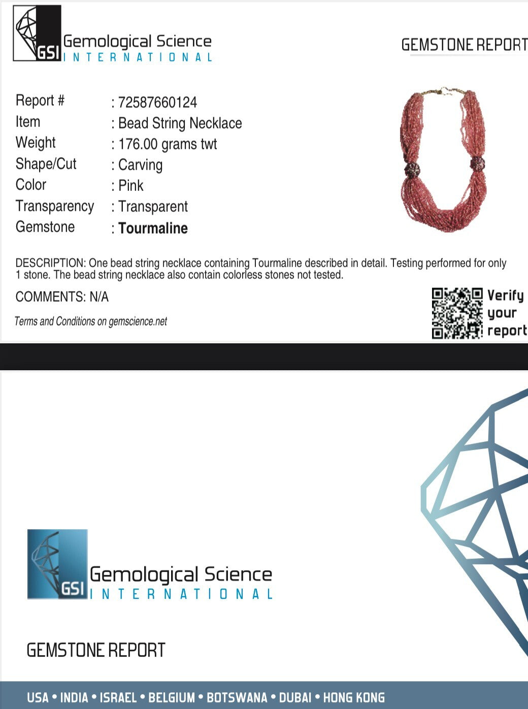 Certified Natural Pink Tourmaline 878ct Carved Sterling Silver Necklace