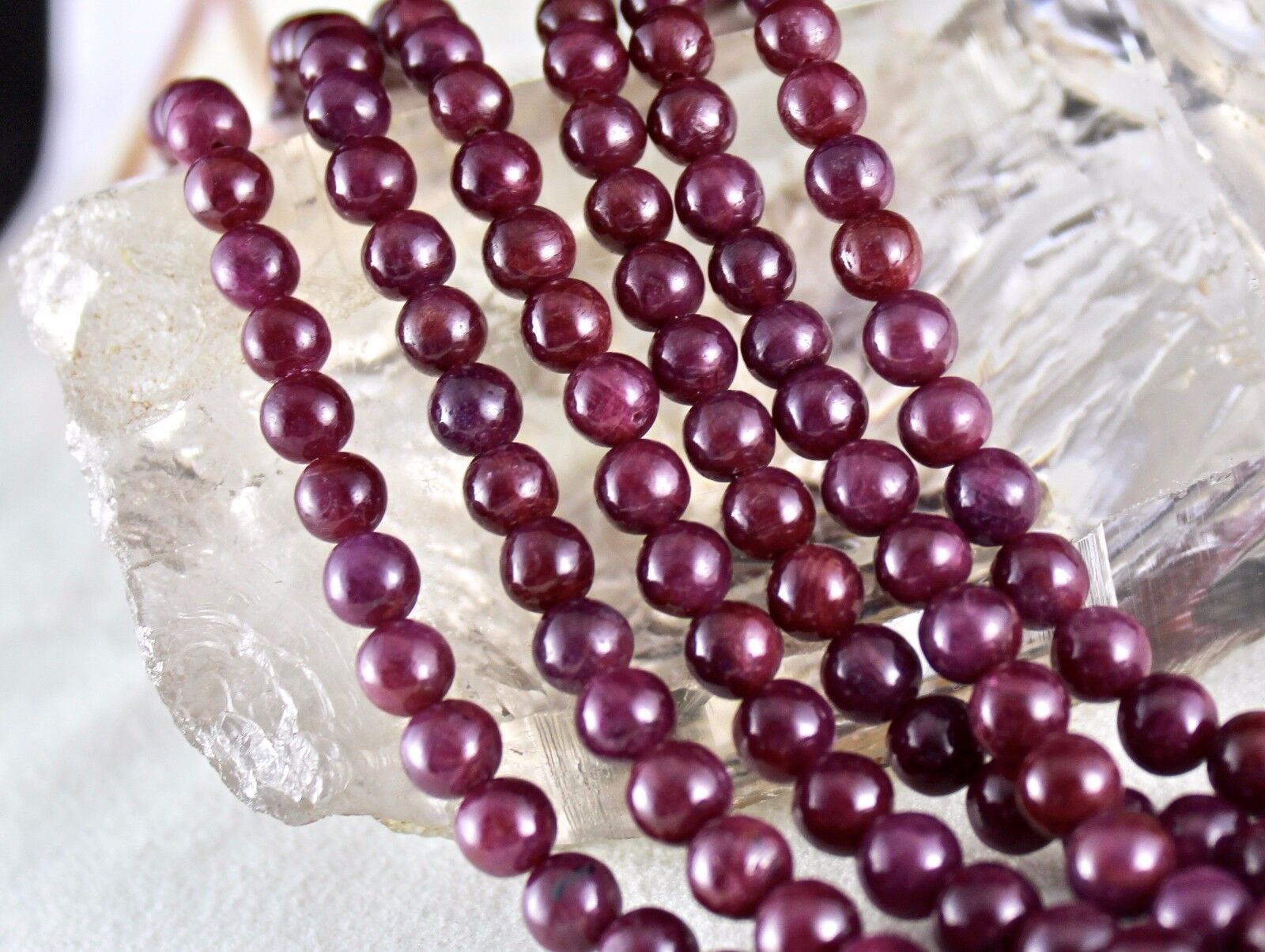 Untreated Natural Red Ruby Beads Round 3 L 638 Ct Precious Gemstone Necklace