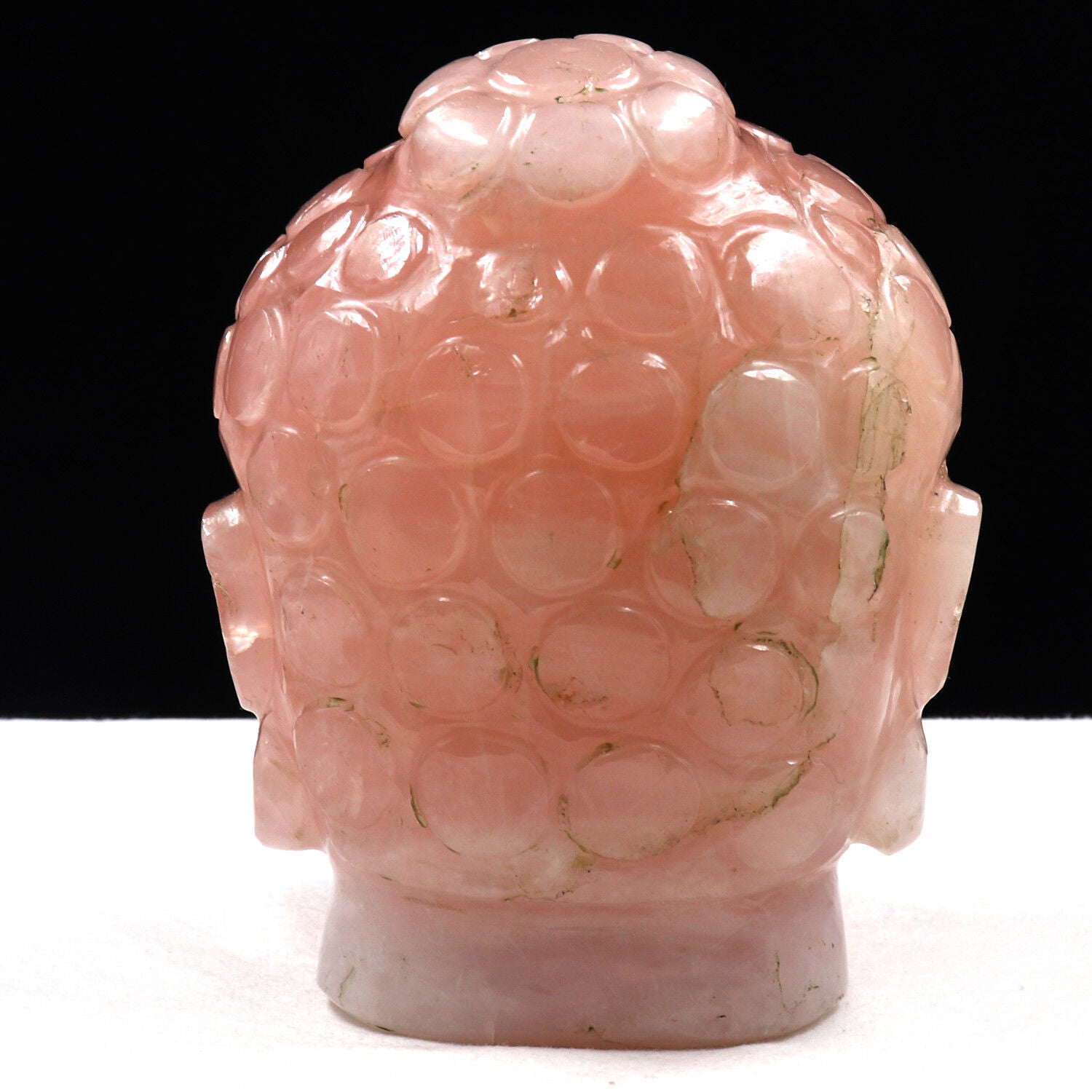 NATURAL ROSE QUARTZ BUDDHA HEAD 6240 CARATS GEMSTONE STATUE FOR HOME DECOR