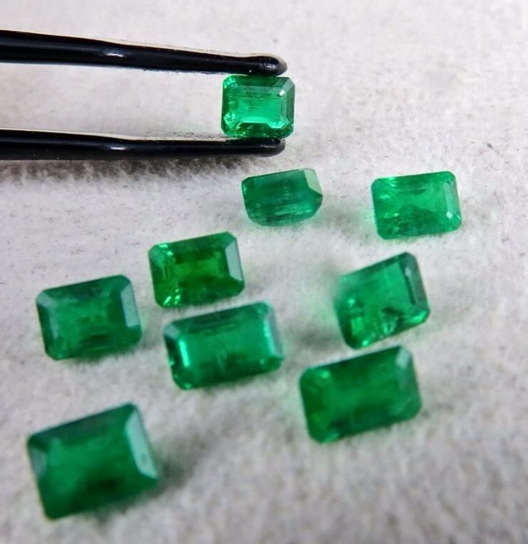 Certified Natural Emerald Octagon 9 Pc 5.59 Ct Loose Gem Ring Bracelet