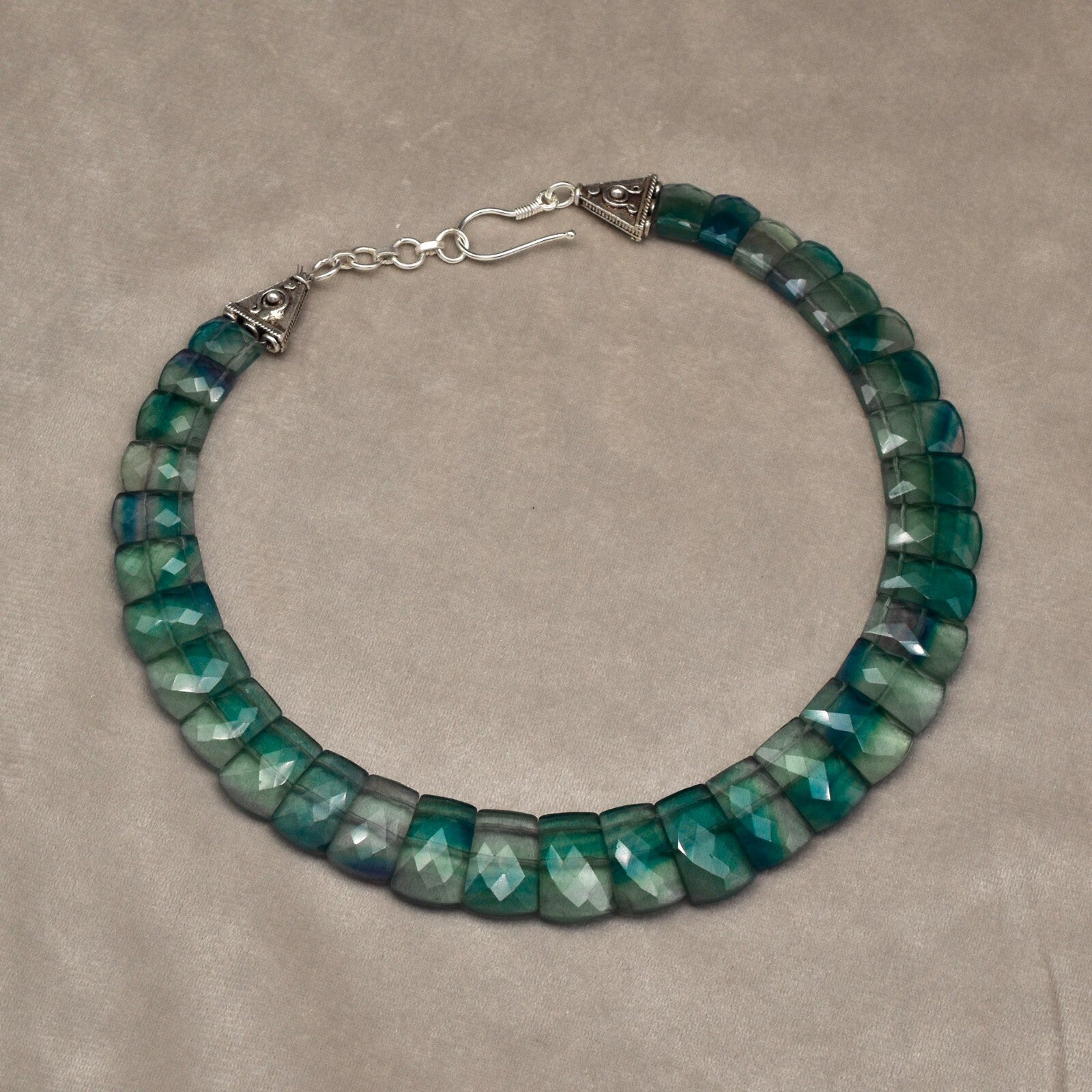 Certified Natural Fluorite 478 Ct Fine Gemstone Semi Precious Necklace