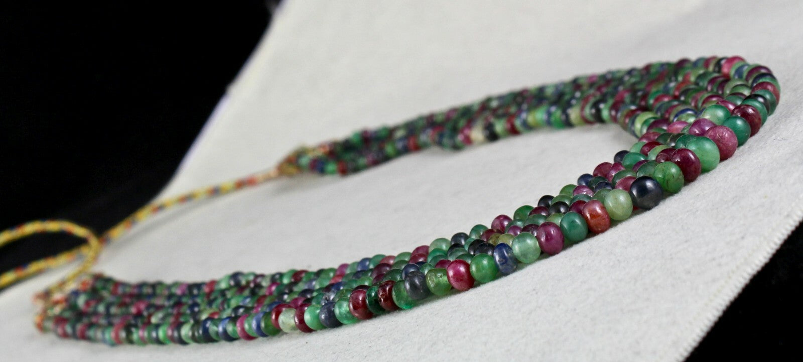 Certified Natural Emerald Ruby Sapphire 377ct Gemstone Necklace For Women