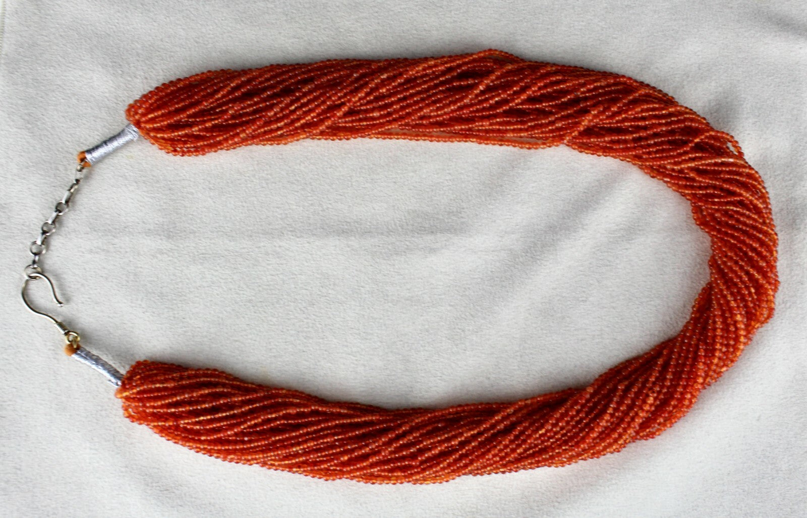 Natural Orange Carnelian 789 Ct Beads Round 32 L Gemstone Fashion Necklace