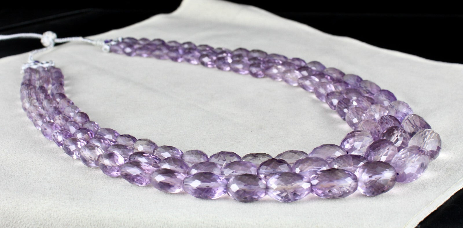 Certified Natural Amethyst 1164ct Beads Long Faceted Gemstone Fine Necklace