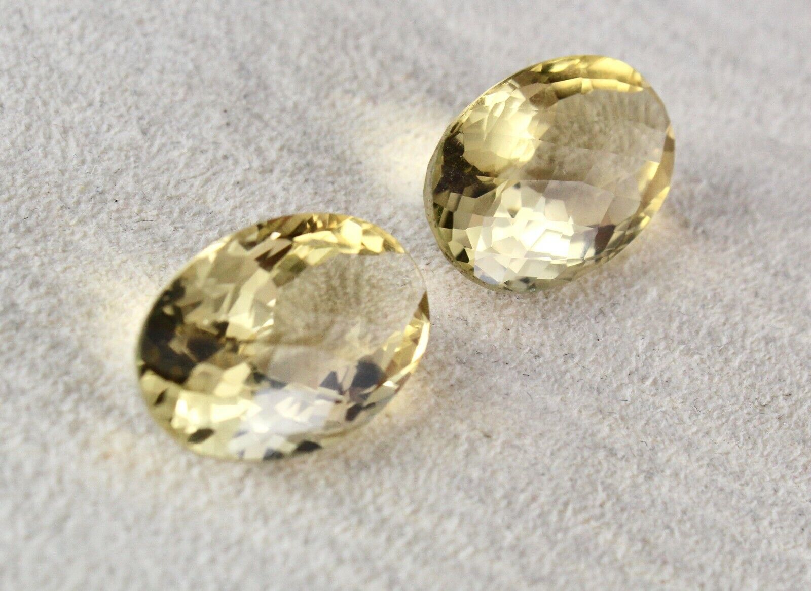 Natural Yellow Citrine Oval Pair 2 Pcs 24.74 Carats Loose Gemstone For Earring