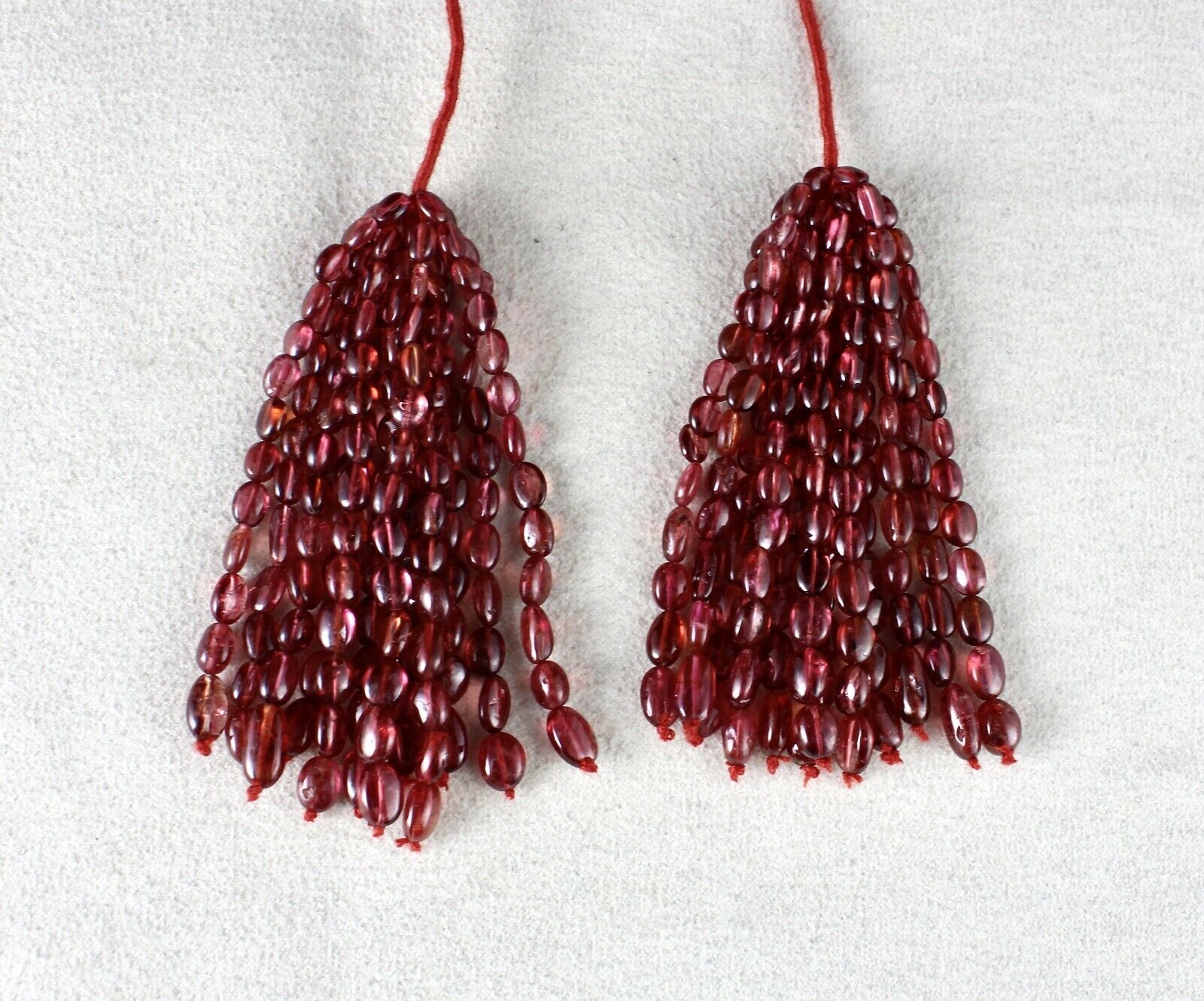 NATURAL CERTIFIED SPINEL BEADS TASSEL LONG 154 CARATS DESIGNING GEMSTONE EARRING