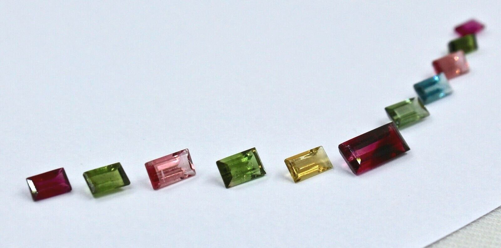 FINE NATURAL MULTI TOURMALINE BAGUETTE CUT 11 PCS 9.78 CARATS GEMSTONE DESIGNING