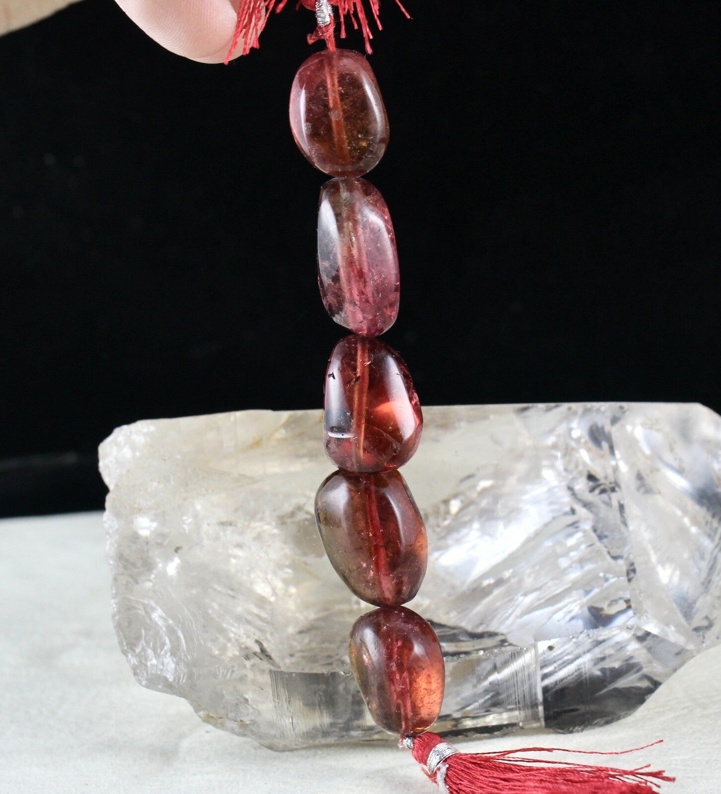 Certified Natural Multi Pink Tourmaline Beads 5 Pcs 167.70 Cts Drilled Gemstone