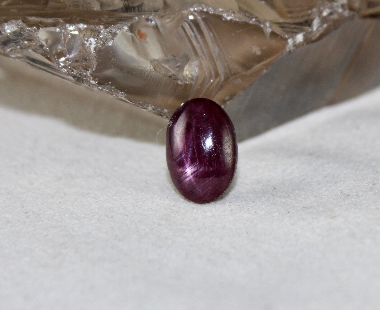 Natural 6 Line Star Ruby Oval Cabochon 7.37 Ct Loose Gemstone For Ring Pendant