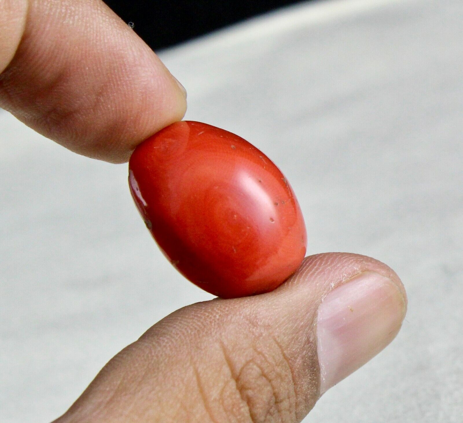Natural Red Coral Cabochon 24X20mm 40.14 Ct Loose Gemstone For Ring Pendant
