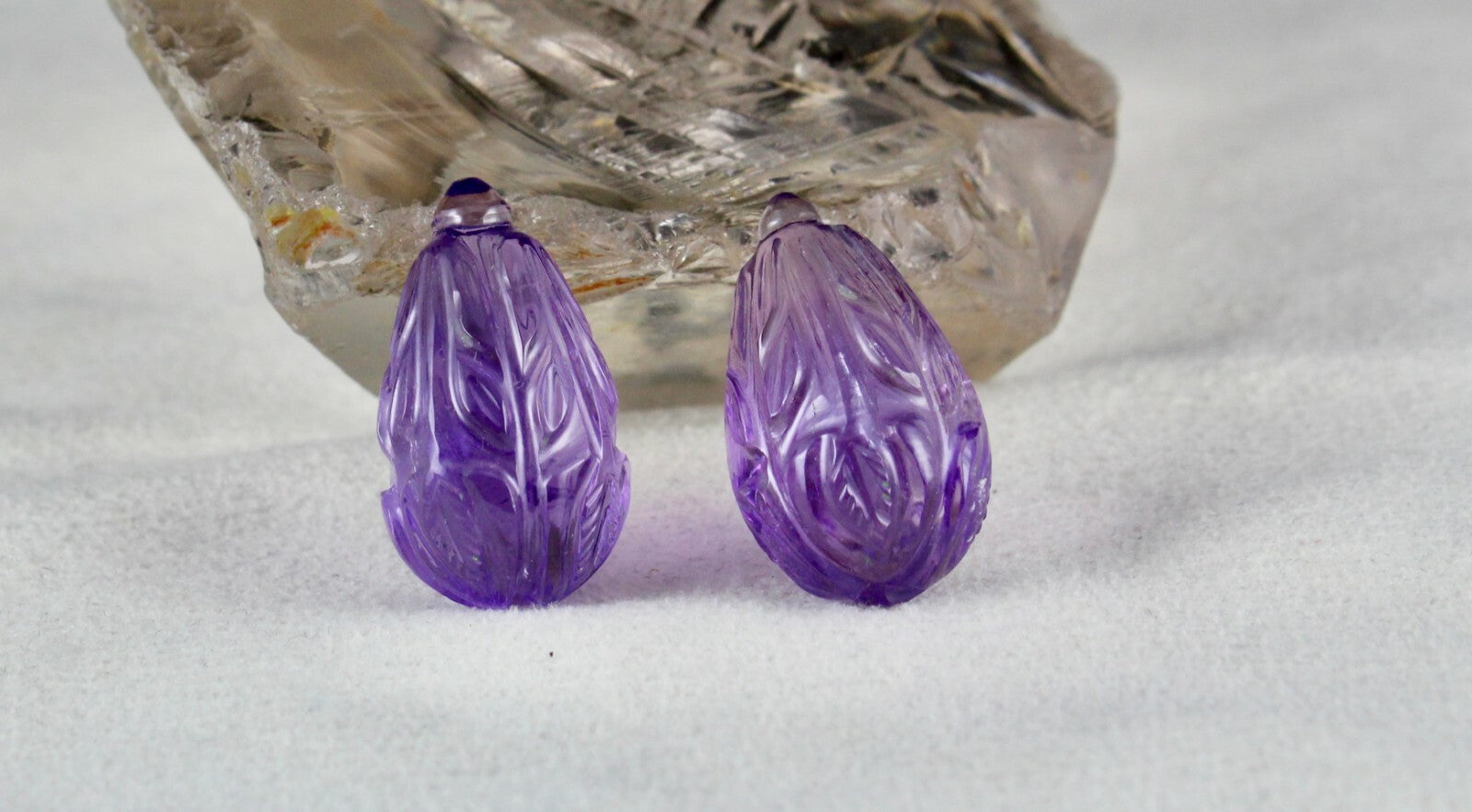 Certified Natural Amethyst Carved Drops 9 Pcs 408 Ct Loose Gemstone Set