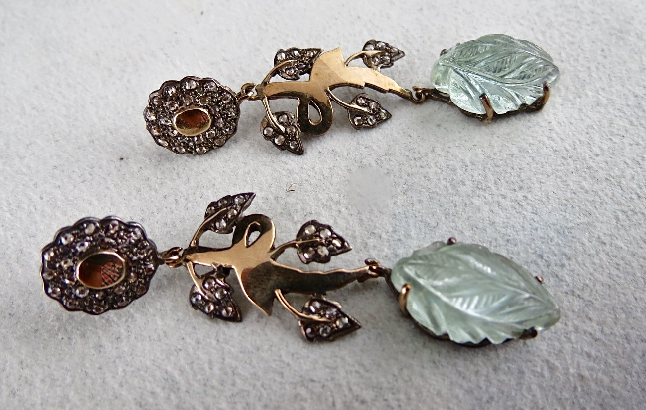 Certified Natural Blue Aquamarine 10ct Natural Diamond Sterling Silver Earrings