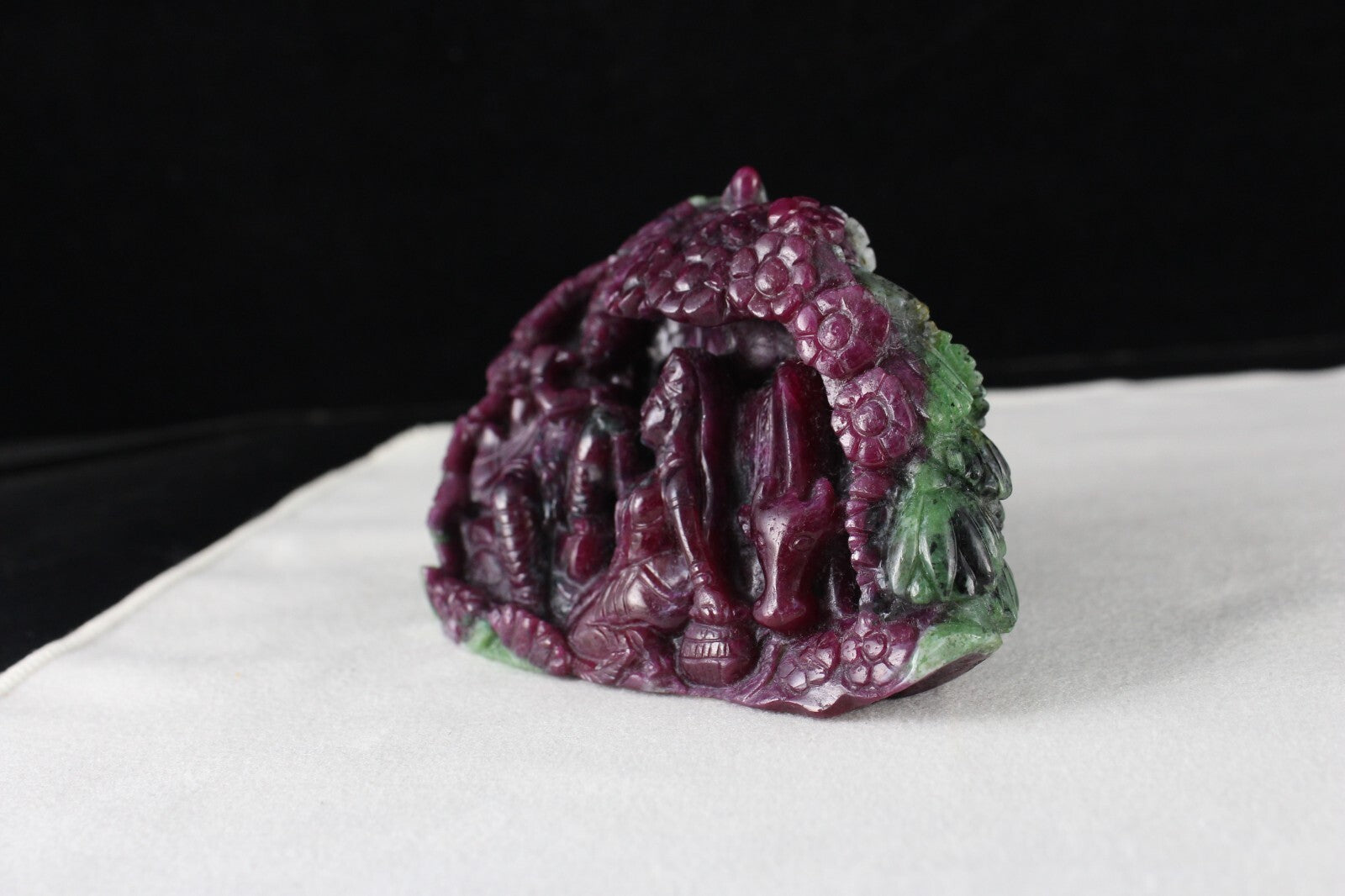 Certified Natural Ruby Zoisite 2309 Ct Lord Radha Krishna Stone Statue Decor