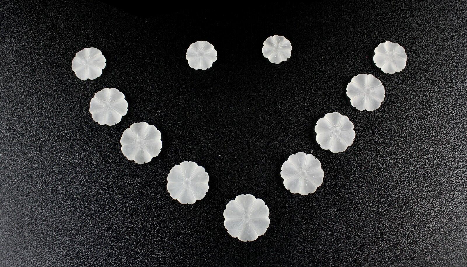Natural Rock Crystal Quartz Carved Flower 11 Pcs 137 Cts Gemstone Set Designing