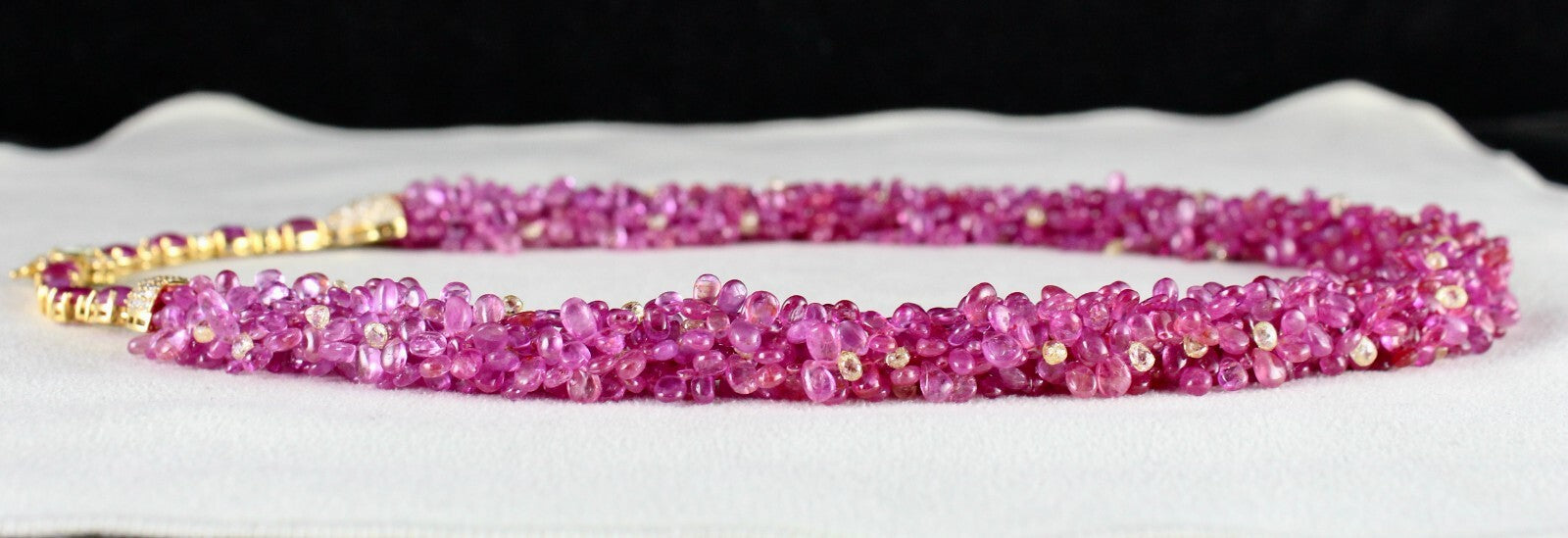 Certified Rare Natural Burmese Ruby 498ct Natural Diamond 18k Gold Necklace
