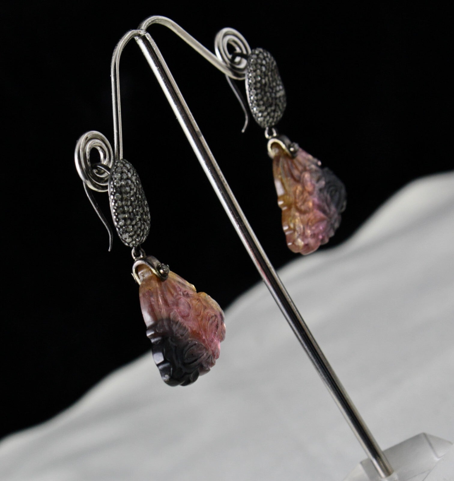 Certified Natural Watermelon Multi Tourmaline 10ct Sterling Silver Necklace