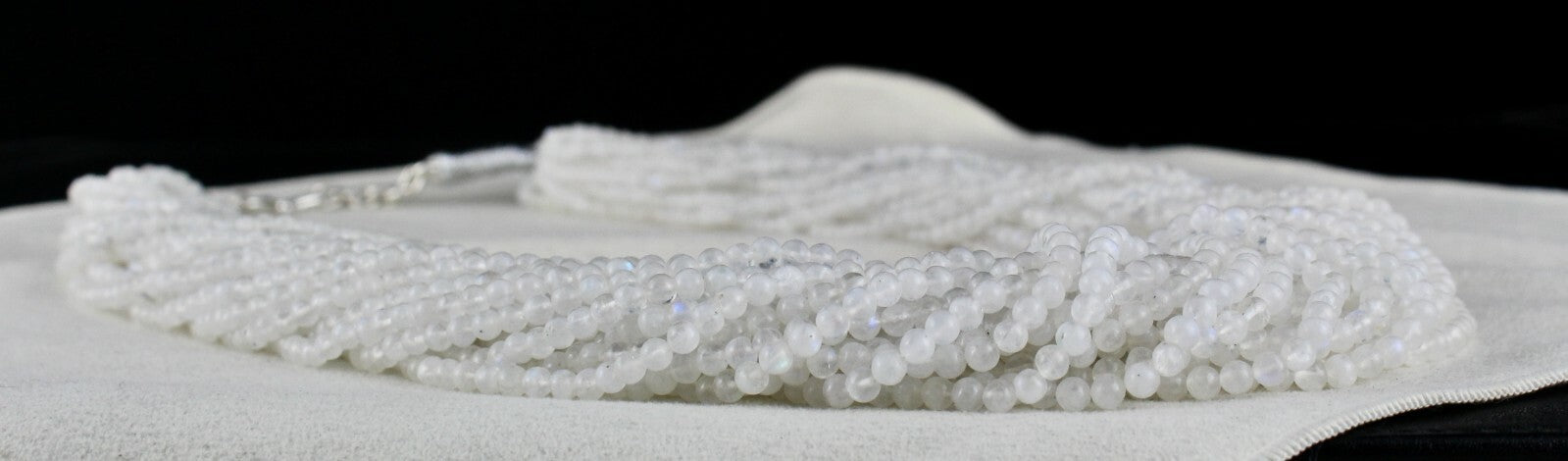 Rainbow Moonstone Beaded Necklace 1263 Ct Natural Gemstone 25 String Fashion