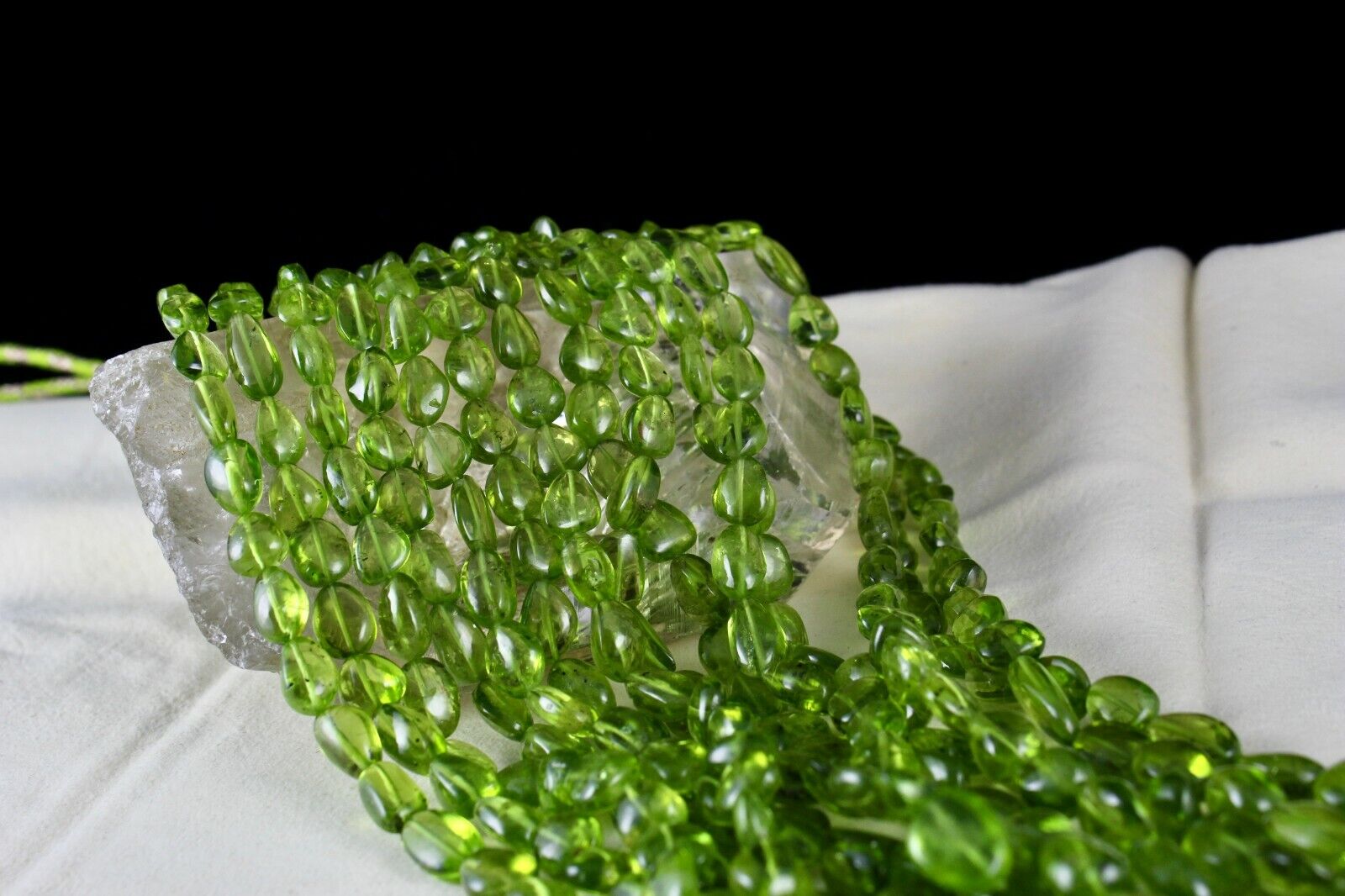 FINEST NATURAL PERIDOT BEADS CABOCHON 7 L 1310 CARATS GEMSTONE FASHION NECKLACE