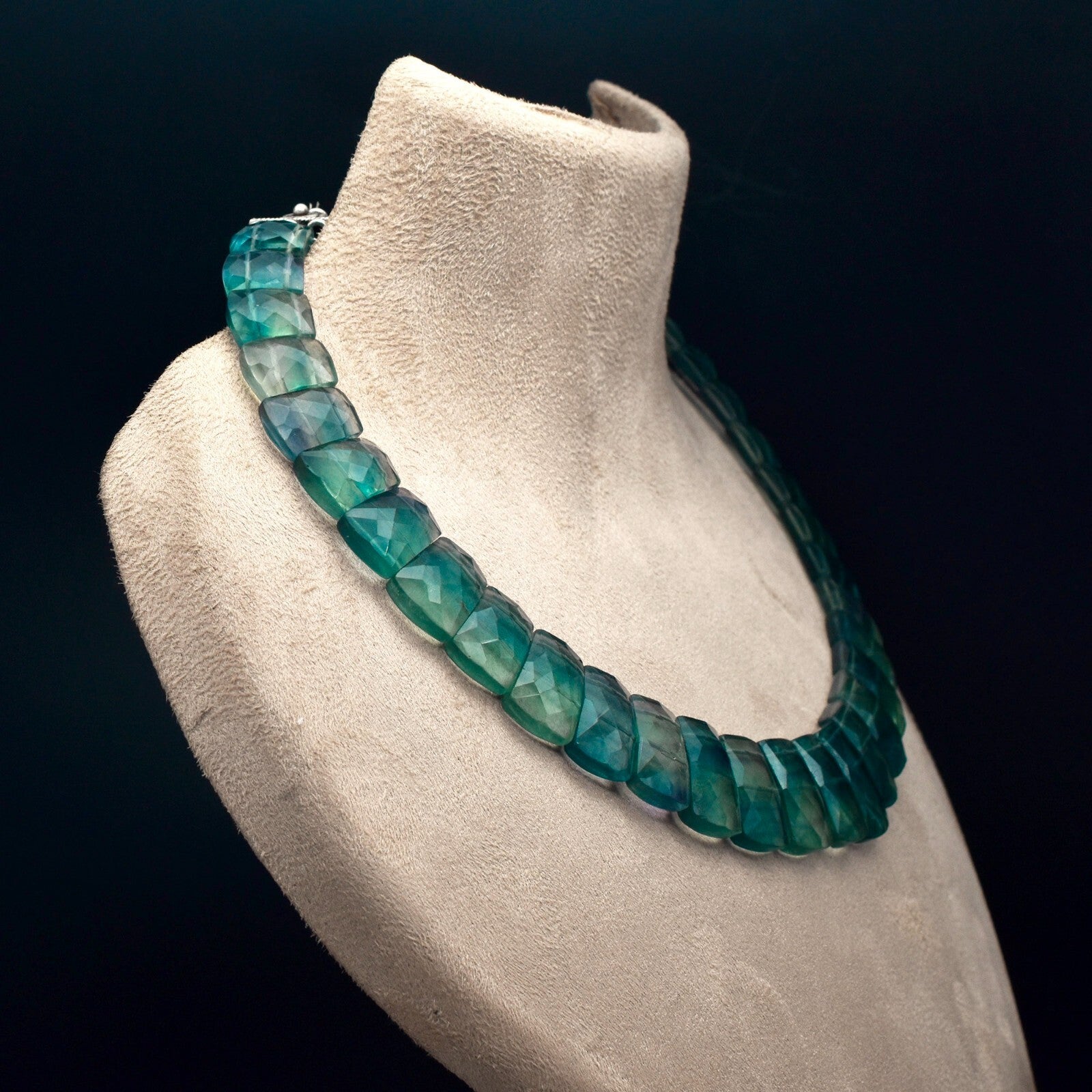 Certified Natural Fluorite 478 Ct Fine Gemstone Semi Precious Necklace