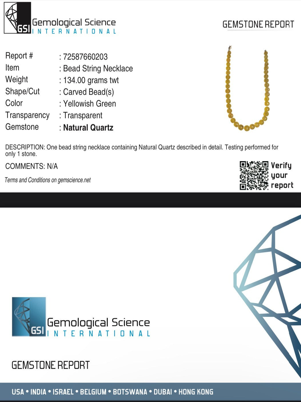 Certified Lemon Quartz 674 Ct Engraved Gemstone Vintage Beaded Necklace