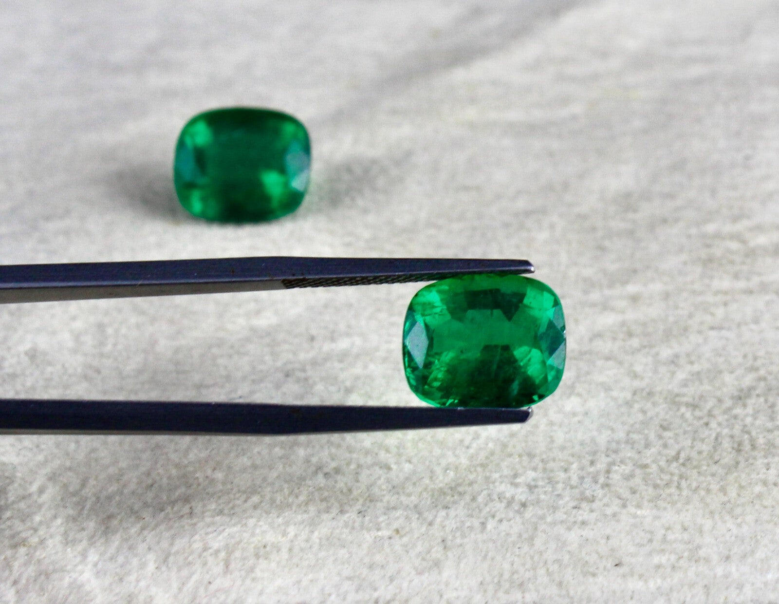Certified Natural Zambia Emerald 10.55 Ct Cushion Pair Loose Gemstone Earring