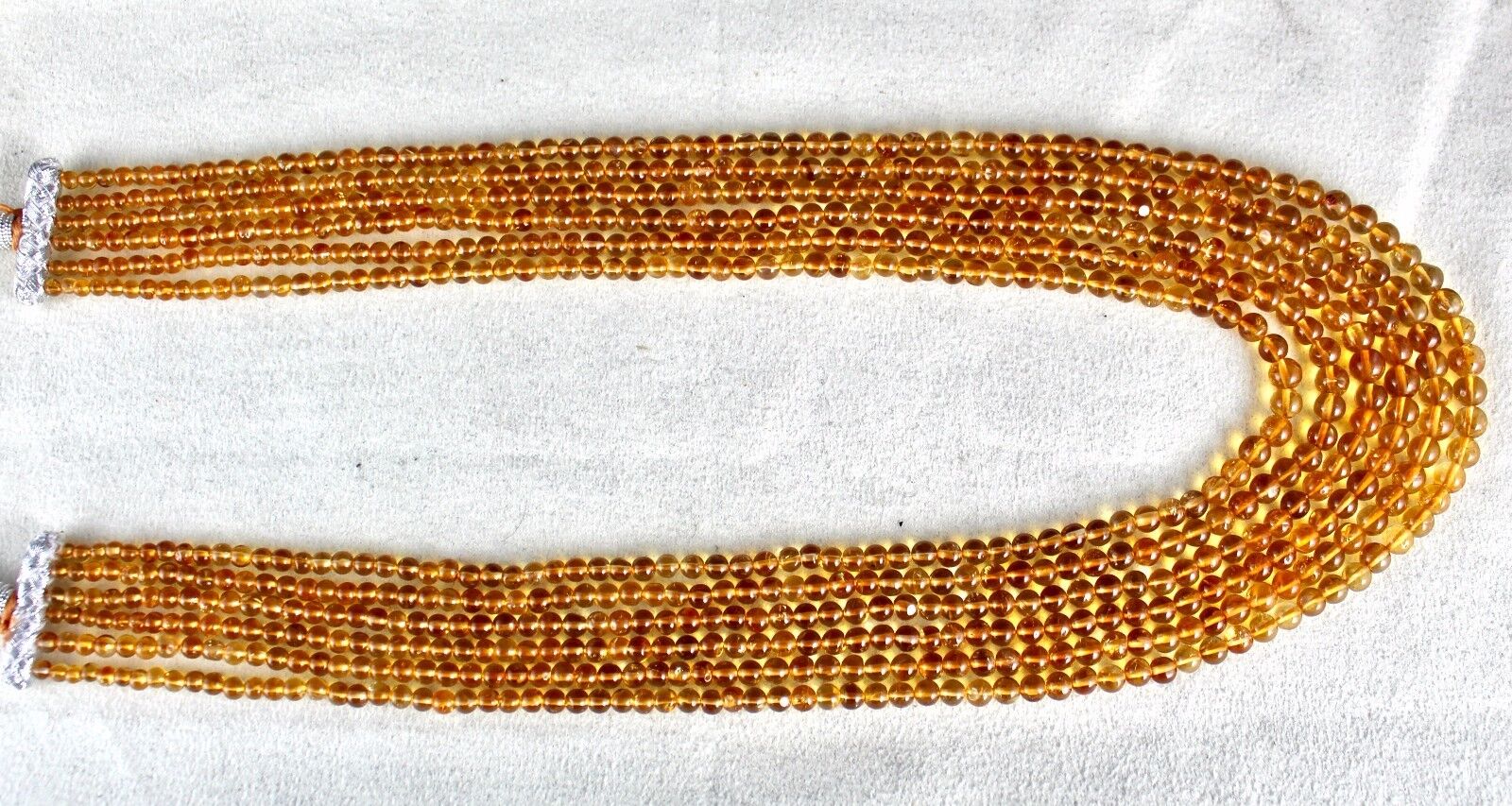 Natural Citrine Beads Round 6 L 419 Ct Yellow Gemstone Fashion Party Necklace