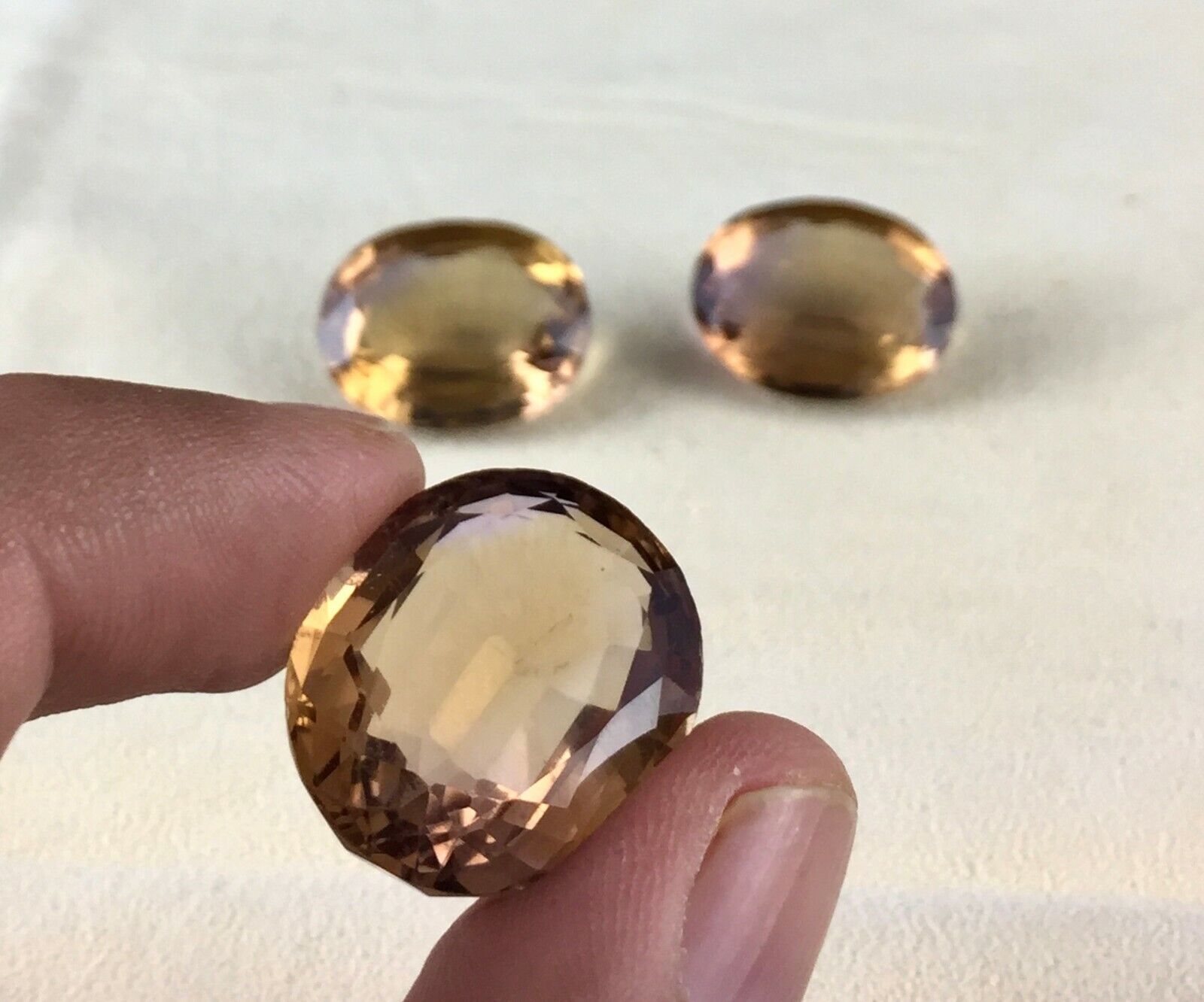 NATURAL AMETRINE OVAL CUT PAIR 3 PCS 81.20 CTS RARE GEMSTONE FOR EARRING PENDANT