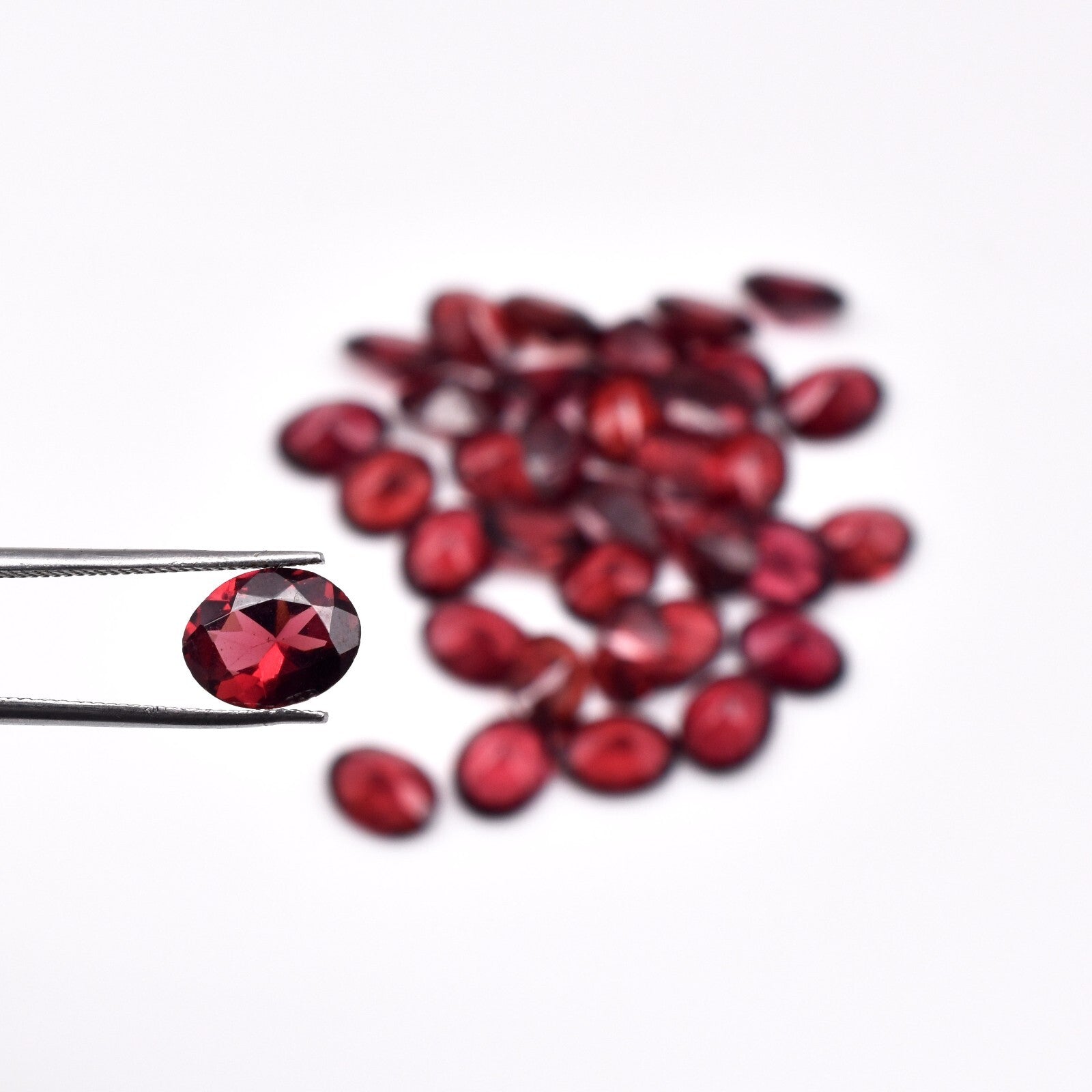Natural Garnet 9x7mm Oval 35 Pc 66.90 Ct Loose Gemstone Set Bracelet Design