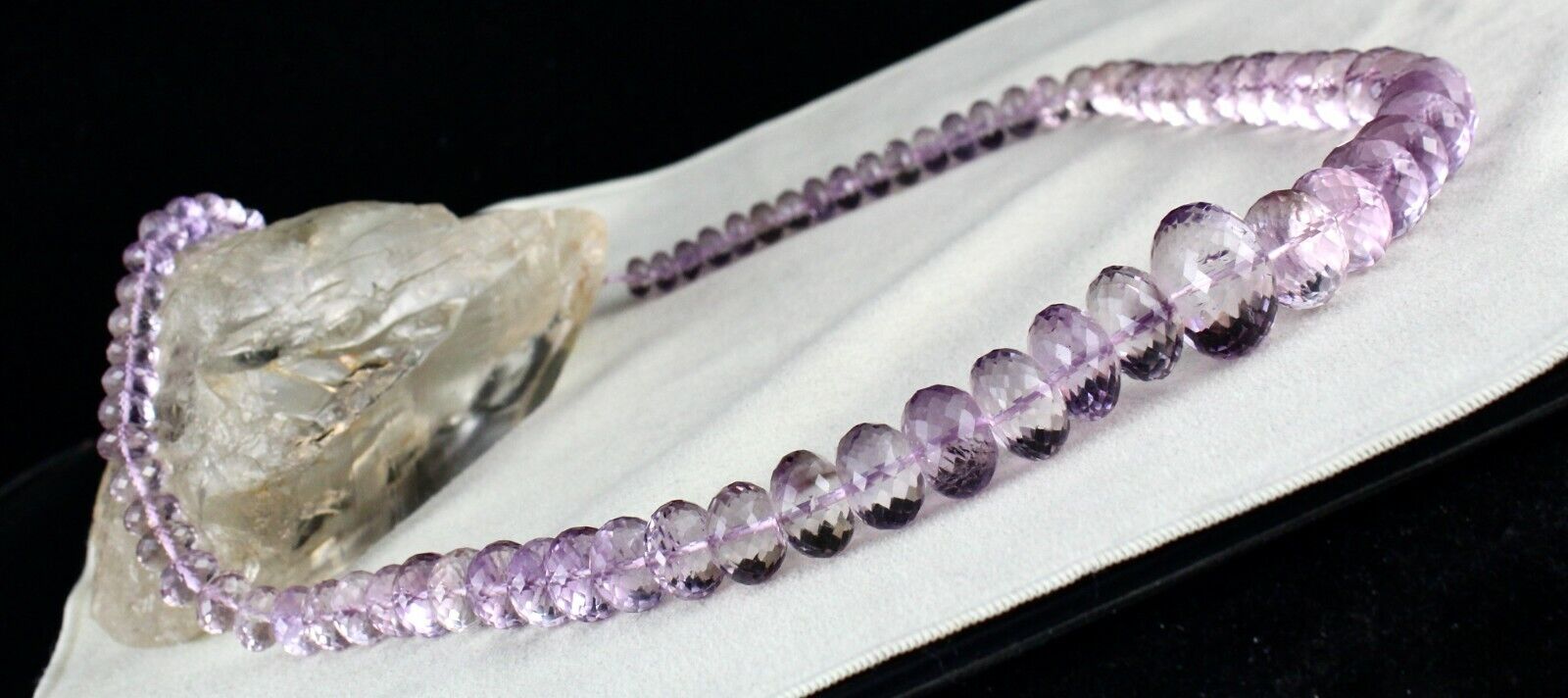 NATURAL PINK AMETHYST BEADS FACETED ROUND 663 CTS GEMSTONE FASHION NECKLACE