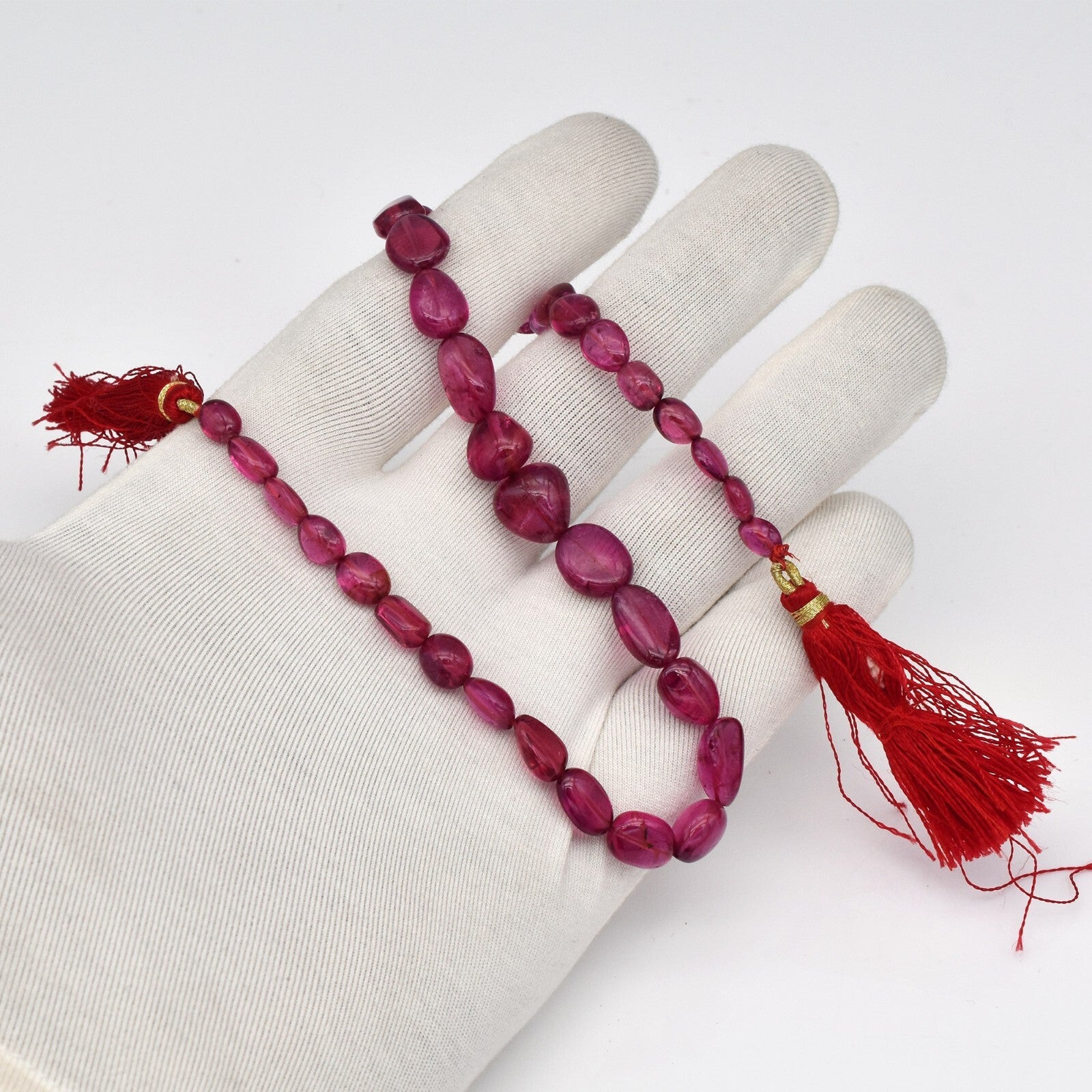 Certified Pink Tourmaline Rubellite 101 Ct Loose Drilled Beads 34 Pc Gemstone