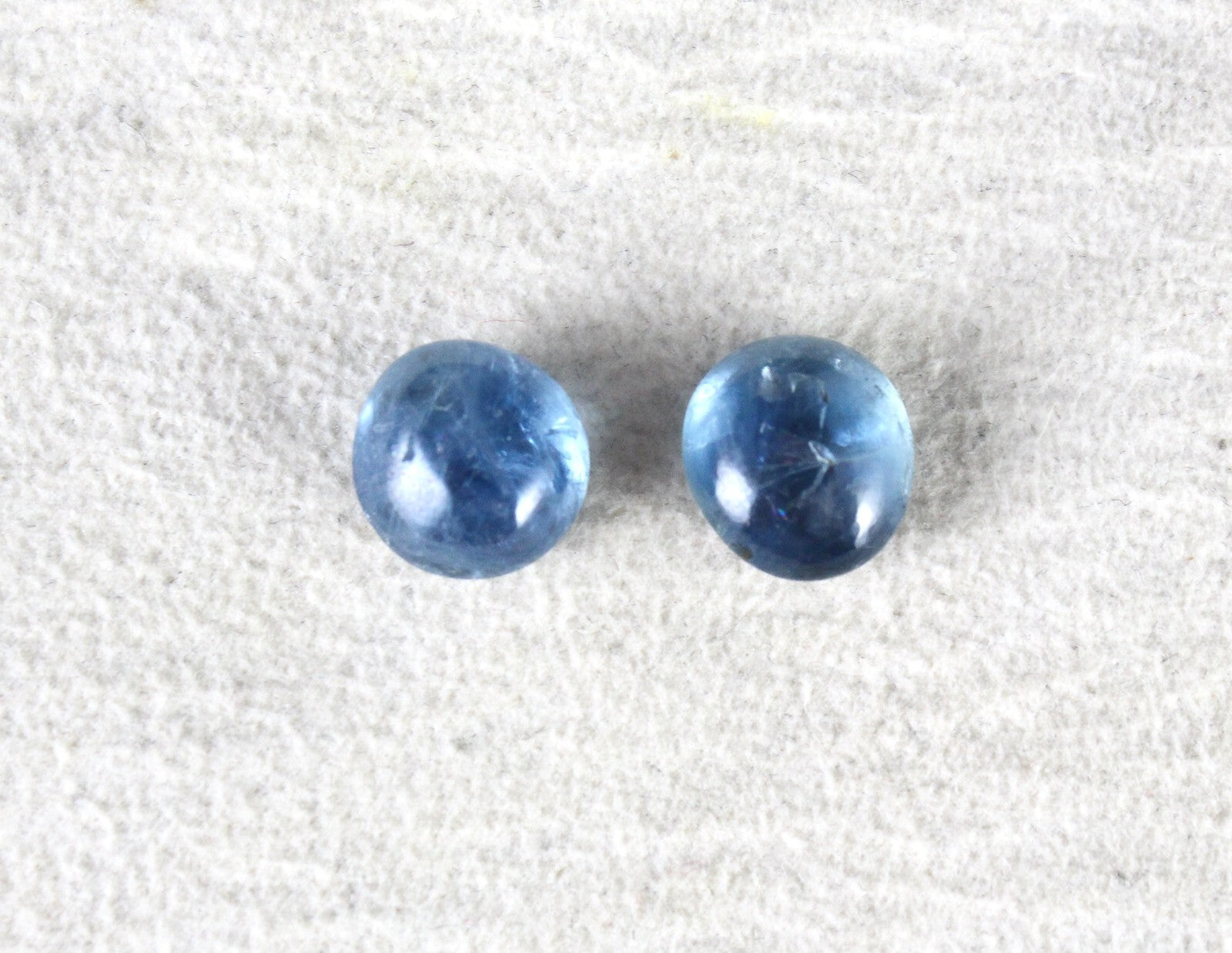 Certified Natural Burmese Blue Sapphire 10.78 Ct Round Cabochon Gemstone Pair