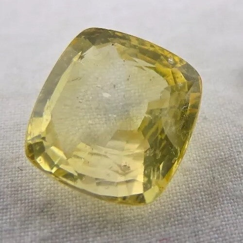 Certified Natural Unheated Ceylon Yellow Sapphire 7.67ct Cushion Ring Pendant