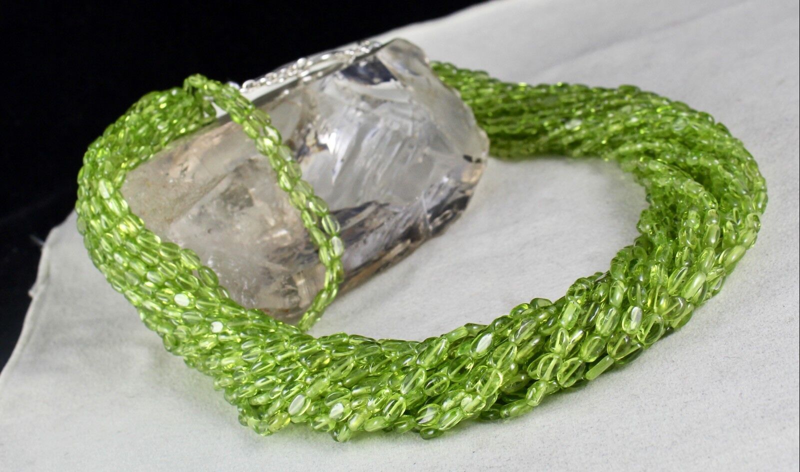 Natural Peridot Beads Cabochon 20 L 1173 Ct Green Gemstone Statement Necklace