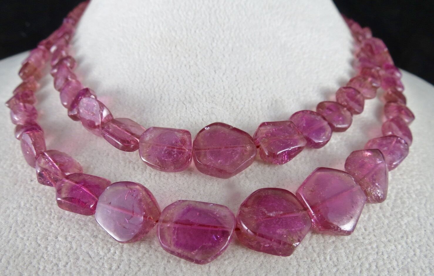 Natural Pink Tourmaline Rubellite Fancy Beads 212 Ct Gemstone Fashion Necklace