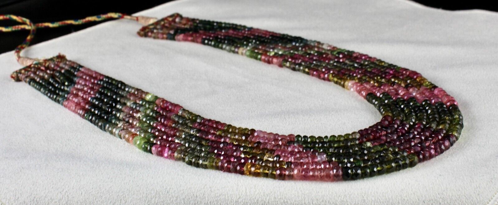 Natural Multi Tourmaline Beads Faceted Round 7L 670 Ct Gemstone Fashion Necklace